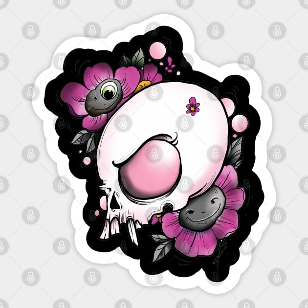 rose quartz skull Sticker by Sing-Toe-Wrote 